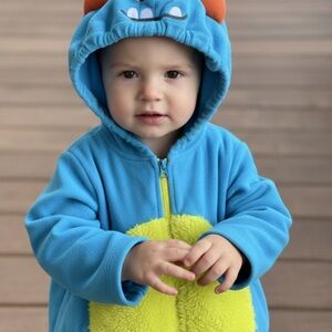 Carters Blue and Yellow monster Costume Hoodie size 24 month